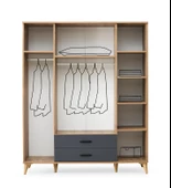 Kumsal 4 Kapılı 2 Çekmeceli Gardrop Elbise Dolabı 160x48x195cm - 8