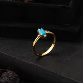 Baget Firuze Taşlı Altın Yüzük 22 Ayar thumbnail 4