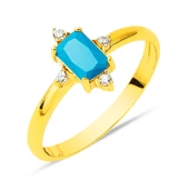 Baget Firuze Taşlı Altın Yüzük 22 Ayar thumbnail 1