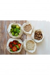 5li Yıkanabilir Çok Amaçlı Kese Seti - Bakliyat Kesesi - Organizer Hurç (3 Farklı Boy ) - 6