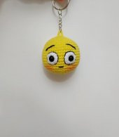 Şaşkin Surat Emoji Amigurumi Organik Anahtarlik Oyuncak - 1