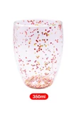 4'lü Yıldız Simli Çift Cidarlı Bardak Kahve Sunum Kokteyl Bardağı Isıya Dayanıklı Borosilikat 350ml - 5
