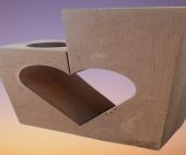 Hobi Adn 90244 Dekoratif Mumluk Kalp Şeklinde İkili Ahşap MDF HAM CNC Kesim El Yapım - 5