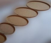 Hobi Adn 90245 Dekoratif Oval Tepsi Pano 5 Adet CNC Kesim Ahşap MDF HAM El Yapım - 2