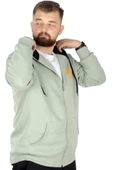 Mode XL Erkek Sweat Kapşonlu Fermuarlı Karmashek 22538 Su Yeşili thumbnail 3