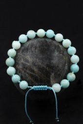 Amazonit Doğal Taş Makrome Örme Bileklik thumbnail 1