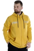 Mode XL Erkek Sweat Kapşonlu Fermuarlı 22531 Hardal thumbnail 2