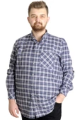 Mode XL Büyük Beden Erkek Gömlek Ekose Uzun Kollu 23300 Grimelanj thumbnail 1