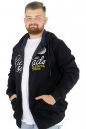 Mode XL Erkek Sweat Kapşonlu Fermuarlı Riv 22522 Lacivert - 1