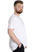 Mode XL Büyük Beden Erkek T-shirt AUTHENTIC 23140 Beyaz thumbnail 2