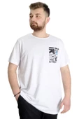 Mode XL Büyük Beden Erkek T-shirt AUTHENTIC 23140 Beyaz thumbnail 1