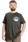 Mode XL Büyük Beden Erkek T-shirt FOREVER 23138 Haki thumbnail 1