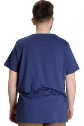 Mode XL Büyük Beden Erkek T-shirt UVELLE SAISON 23112 İndigo - 4