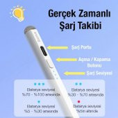 Baseus Led Işıklı Aktif Pasif Vers Avuç İçi Reddetme Şarjlı Kapasitif Stylus Tablet Dokunmatik Kalem - 2