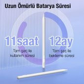 Baseus Led Işıklı Aktif Pasif Vers Avuç İçi Reddetme Şarjlı Kapasitif Stylus Tablet Dokunmatik Kalem - 7
