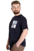 Mode XL Büyük Beden Erkek T-shirt AUTHENTIC 23140 Lacivert - 2