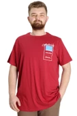 Mode XL Büyük Beden Erkek T-shirt ESTABLISMENT 23139 Bordo - 1