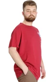 Mode XL Büyük Beden Erkek T-shirt ESTABLISMENT 23139 Bordo - 3