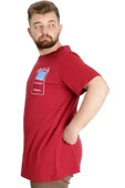 Mode XL Büyük Beden Erkek T-shirt ESTABLISMENT 23139 Bordo - 2