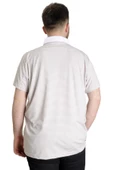 Mode XL Büyük Beden Erkek T-shirt Polo Yaka Çizgili KAGI 23340 Kahverengi thumbnail 4