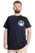 Mode XL Büyük Beden Erkek T-shirt FOREVER 23138 Lacivert - 1