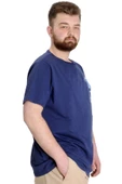 Mode XL Büyük Beden Erkek T-shirt ESTABLISMENT 23139 İndigo - 3