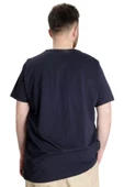 Mode XL Büyük Beden Erkek T-shirt FOREVER 23138 Lacivert - 4