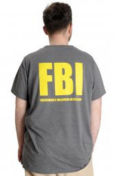 Mode XL Büyük Beden Erkek T-shirt FBI 23127 Antramelanj - 2