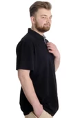 Mode XL Büyük Beden Erkek T-shirt Polo MODE TEAM 23324 Siyah thumbnail 3