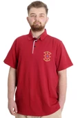 Mode XL Büyük Beden Erkek T-shirt Polo ADVENTURE 23323 Bordo - 1