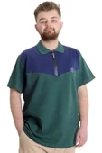 Mode XL Büyük Beden Erkek T-shirt Polo FRAGMENTED 23325 Nefti - 1