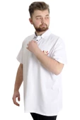 Mode XL Büyük Beden Erkek T-shirt Polo MODE TEAM 23324 Beyaz thumbnail 3