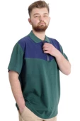 Mode XL Büyük Beden Erkek T-shirt Polo FRAGMENTED 23325 Nefti - 2