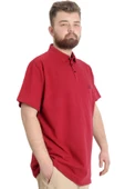 Mode XL Büyük Beden Erkek T-shirt Polo CARPE DIEM 23333 Bordo thumbnail 3