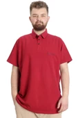 Mode XL Büyük Beden Erkek T-shirt Polo CARPE DIEM 23333 Bordo thumbnail 1
