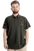 Mode XL Büyük Beden Erkek T-shirt Polo AIRFORCE 23337 Haki thumbnail 1