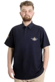 Mode XL Büyük Beden Erkek T-shirt Polo AIRFORCE 23337 Lacivert thumbnail 1