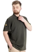 Mode XL Büyük Beden Erkek T-shirt Polo AIRFORCE 23337 Haki thumbnail 3