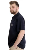 Mode XL Büyük Beden Erkek T-shirt Polo AIRFORCE 23337 Lacivert thumbnail 2