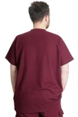 Mode XL Büyük Beden Erkek Bisiklet Yaka Basic T-shirt WAFFLE 23401 Bordo - 4