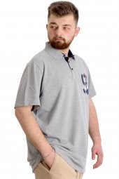 Mode XL Büyük Beden Erkek T-shirt Polo Parçalı LIMITED 23330 Grimelanj - 2