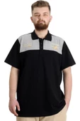 Mode XL Büyük Beden Erkek T-shirt Polo CHNGYRMD 23328 Siyah - 1