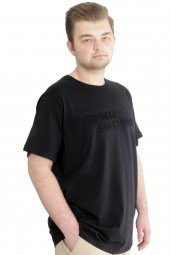 Mode XL Büyük Beden Erkek T-shirt NO MORE 23117 Siyah - 2