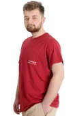 Mode XL Büyük Beden Erkek T-shirt FUTURE 23200 Bordo thumbnail 2