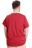 Mode XL Büyük Beden Erkek T-shirt FUTURE 23200 Bordo thumbnail 4