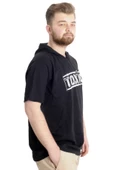 Mode XL Büyük Beden Erkek T-shirt Kapşonlu TOXIC 23119 Siyah - 2