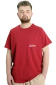 Mode XL Büyük Beden Erkek T-shirt FUTURE 23200 Bordo thumbnail 1