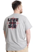 Mode XL Büyük Beden Erkek T-shirt LIVE OR DIE 23124 Grimelanj thumbnail 2
