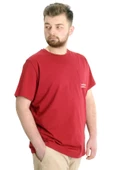 Mode XL Büyük Beden Erkek T-shirt FUTURE 23200 Bordo thumbnail 3