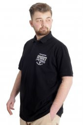 Mode XL Büyük Beden Erkek T-shirt Polo INDUSTRY 23316 Siyah - 2